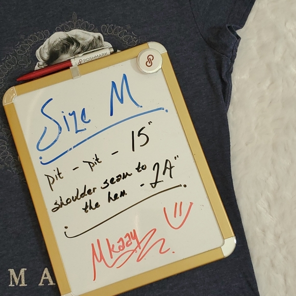 MARILYN MONROE photo graphic print blue gray cap sleeve tee shirt Med. - Picture 4 of 5